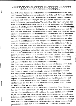 Artur Reichow: Gedanken zur heutigen Situation des technischen Klavierunterrichtes und seine natürlichen Grundlagen (Typoskript c.1954, übertragen von JR 12/2009), Faksimile der Titelseite