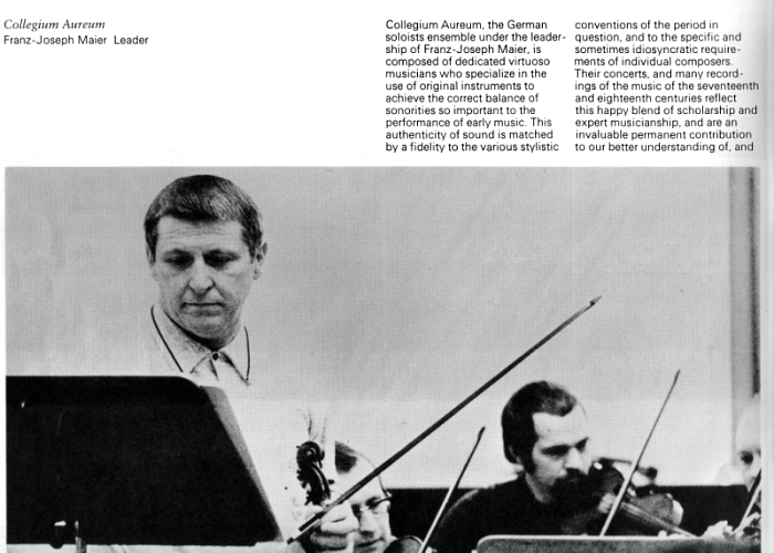 Collegium Aureum, Franzjosef Maier, Jan Reichow u.a. 1972