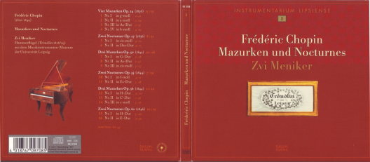 Chopin: Mazurken und Nocturnes (CD von Zvi Meniker) - Klicken zum Vergrößern!